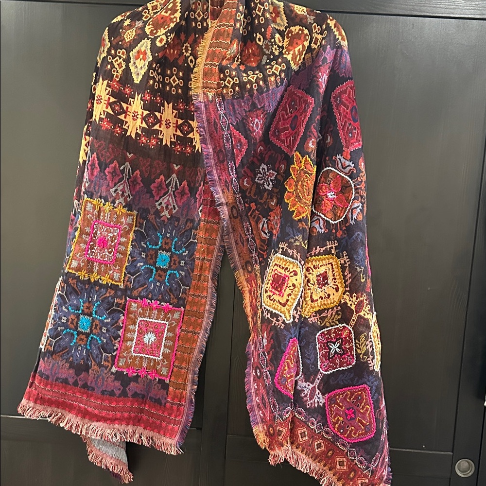 J. Jill Multicolor Embroidered Scarf